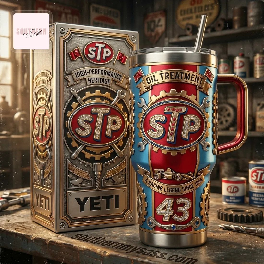 STP Racing Legend 43 Diamond-Studded YETI Tumbler