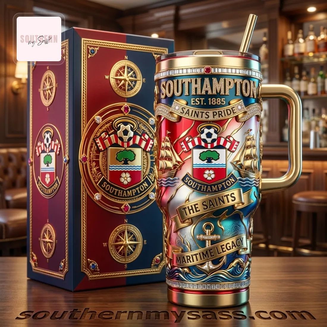 Southampton FC Saints Pride 40oz Insulated Tumbler with Handle