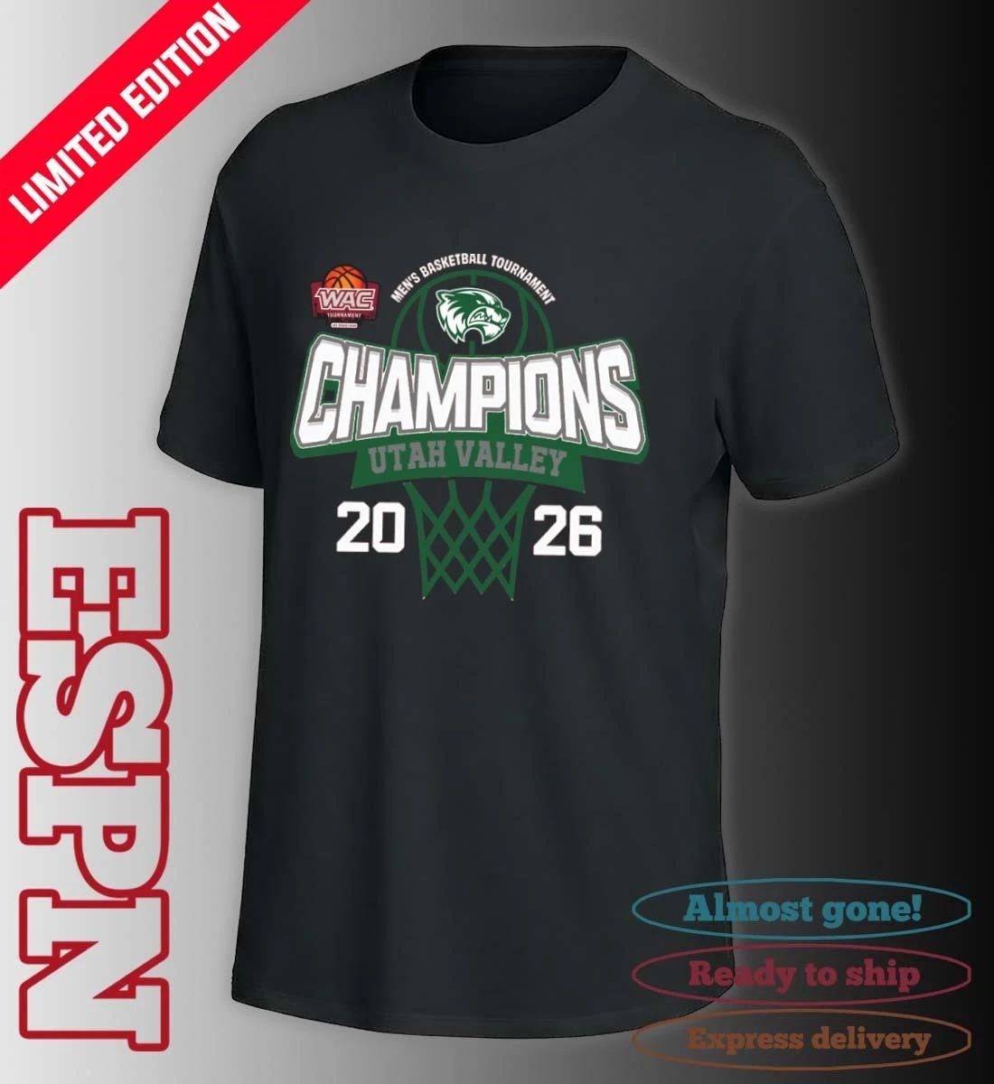 WAC Men’s Basketball Tournament 2026 Champions Utah Valley Wolverines Shirt
