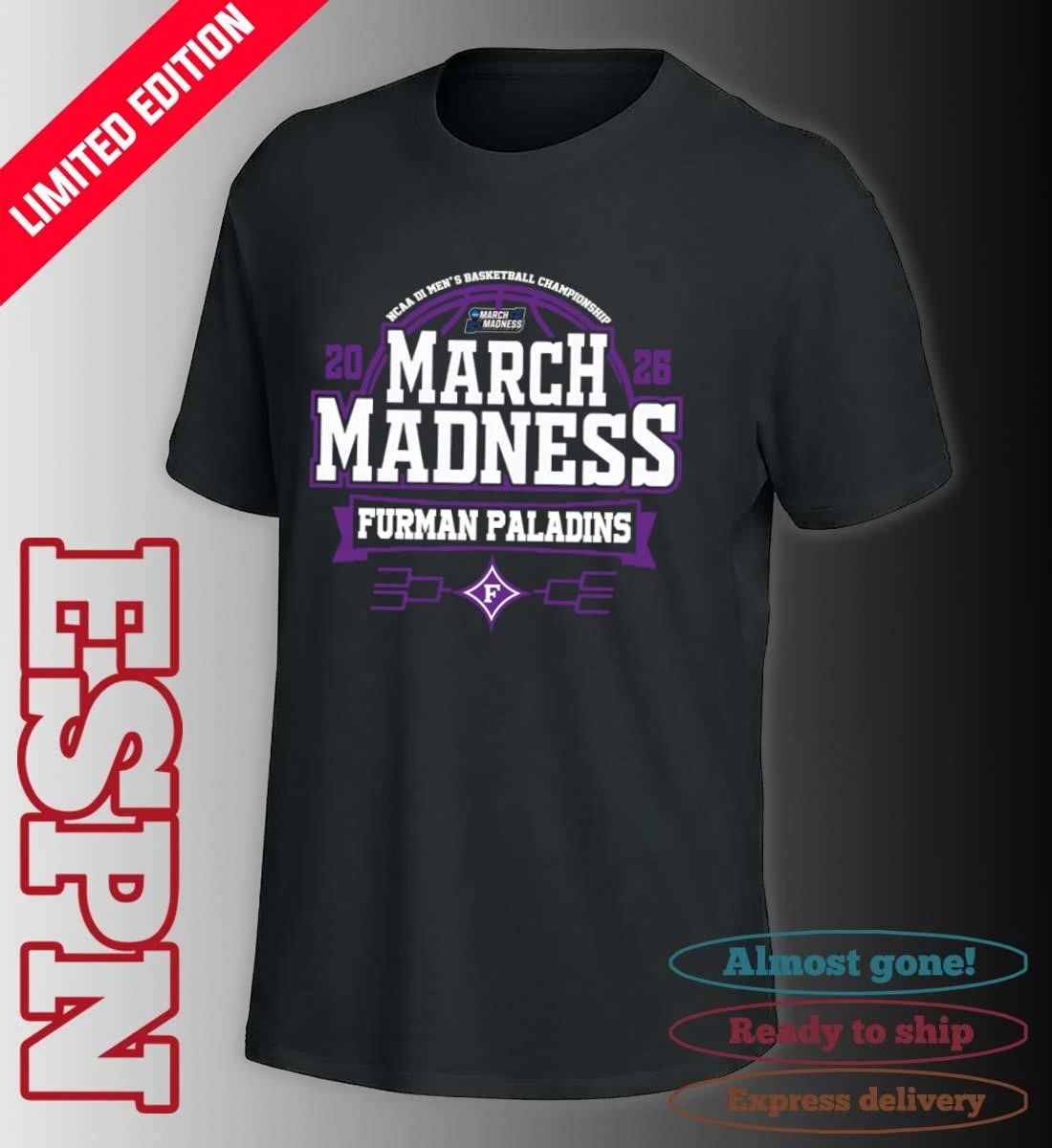 Furman Paladins Men’s Basketball March Madness Bound T-Shirt