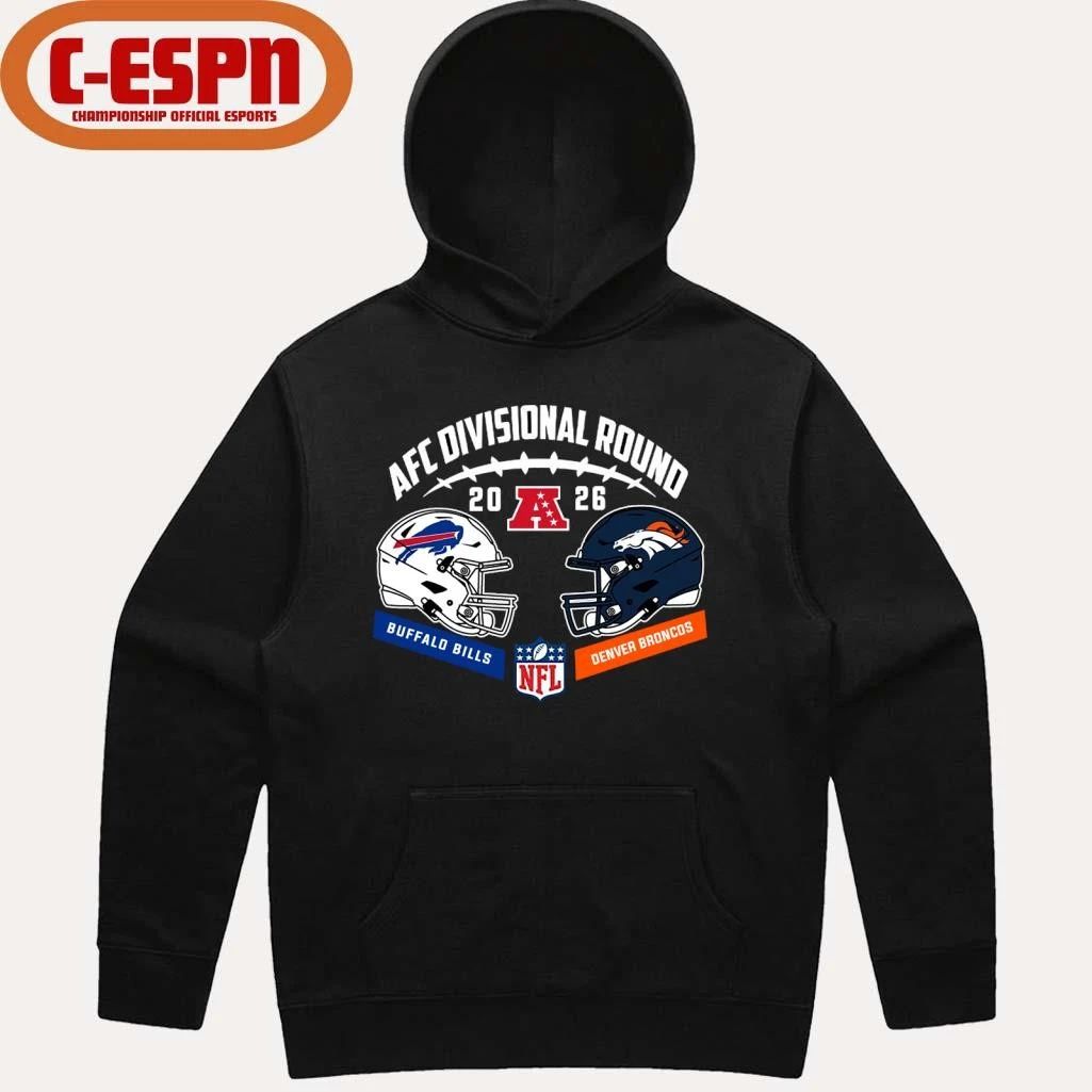 Bills Vs Broncos 2025-26 AFC Divisional Round Duel Helmet T-Shirt