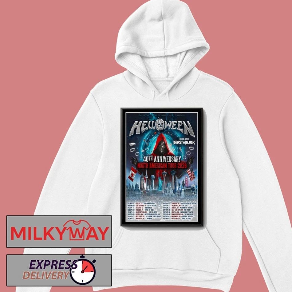 Helloween 40th Anniversary North American Tour 2026 Poster shirt
