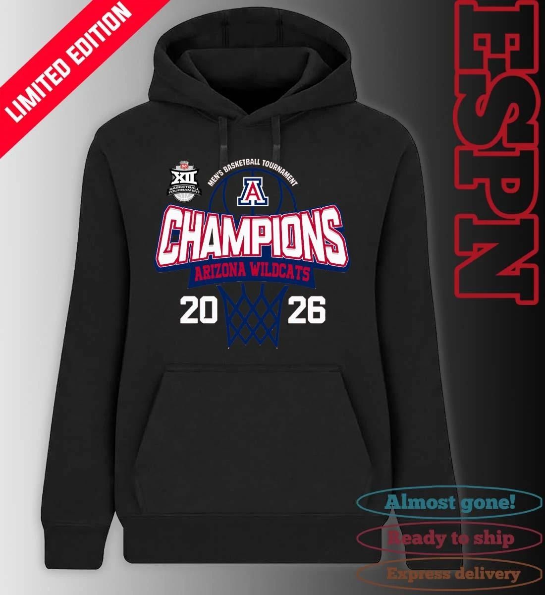 Big 12 Conference Men’s Basketball Tournament 2026 Champions Arizona Wildcats T-Shirt