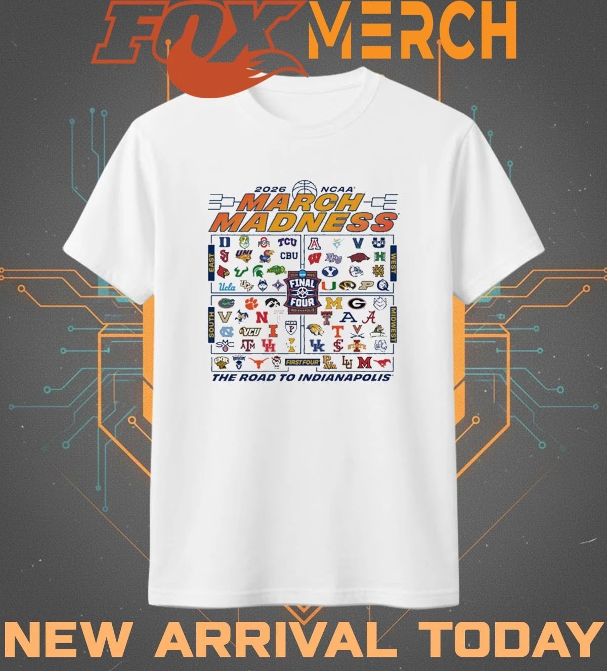 2026 NCAA March Madness 68-Team the road to Indianapolis t-shirt