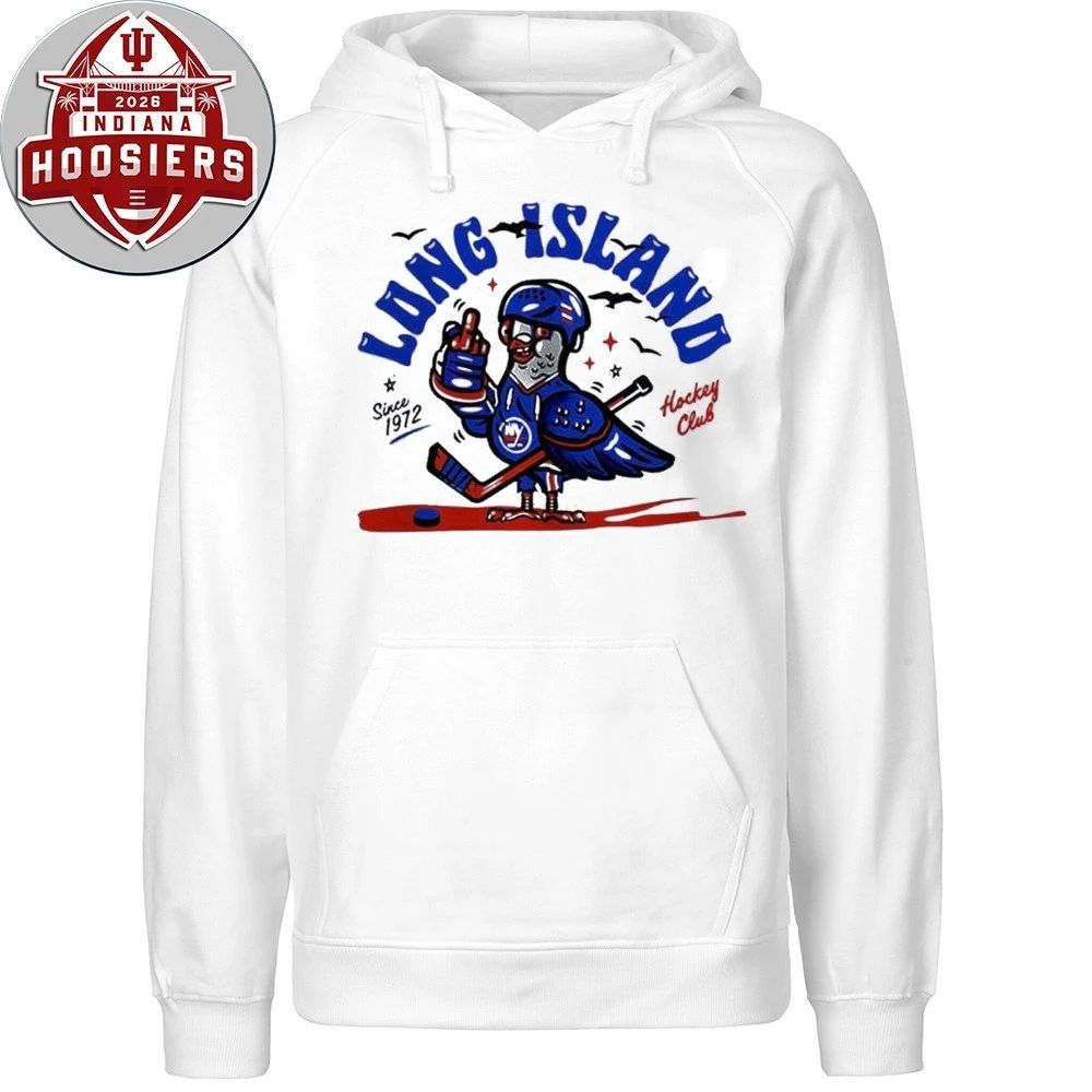 White T-shirt with the Long Island Hockey Club logo printed on it