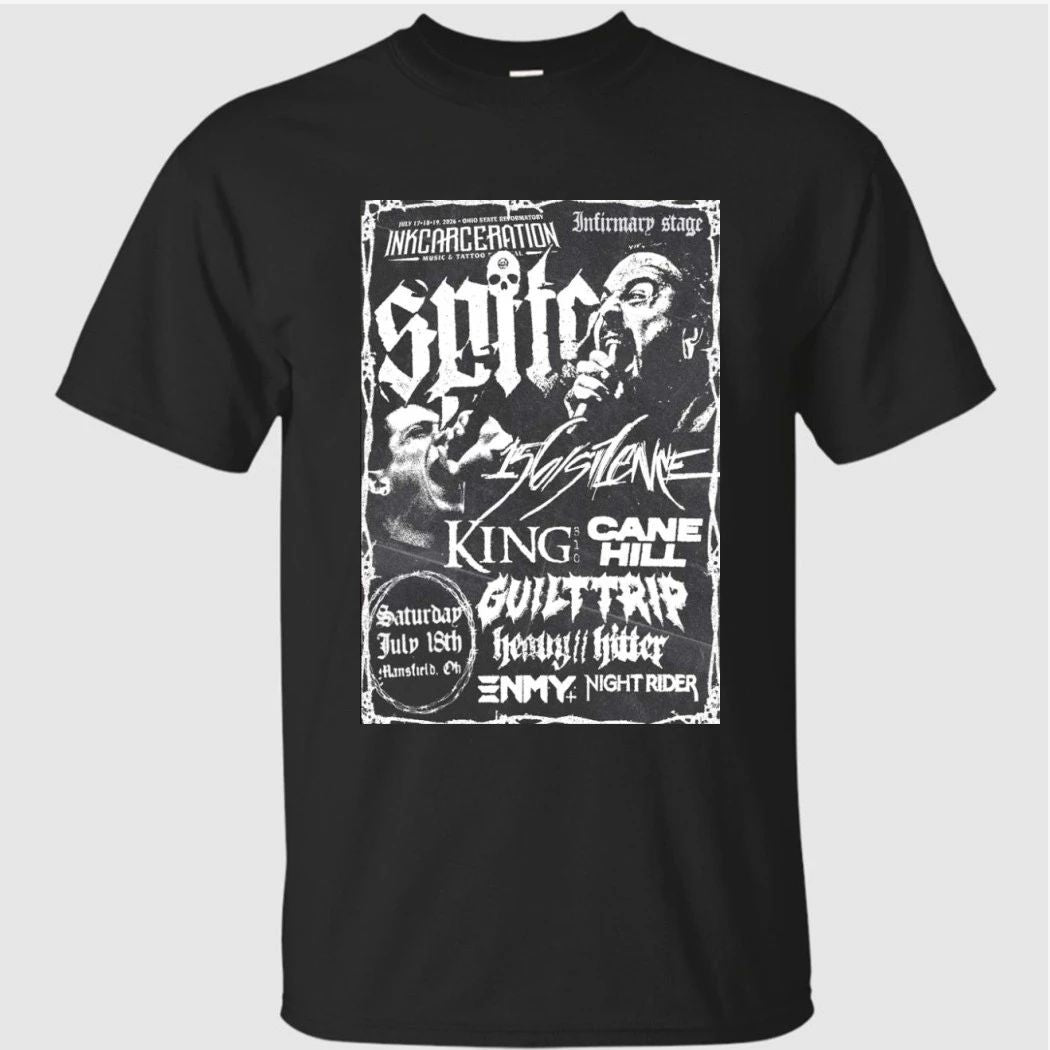 Spite Inkcarceration Festival July 17-19 2026 Mansfield, OH Poster Shirt