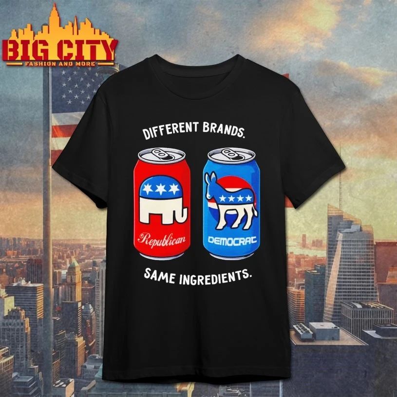 Different Brands Same Ingredients Bipartisan Unity Political Humor T-shirt