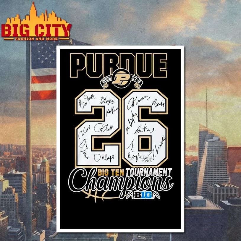 Purdue 2026 27-8 26 big ten tournament champions singatures T-shirt