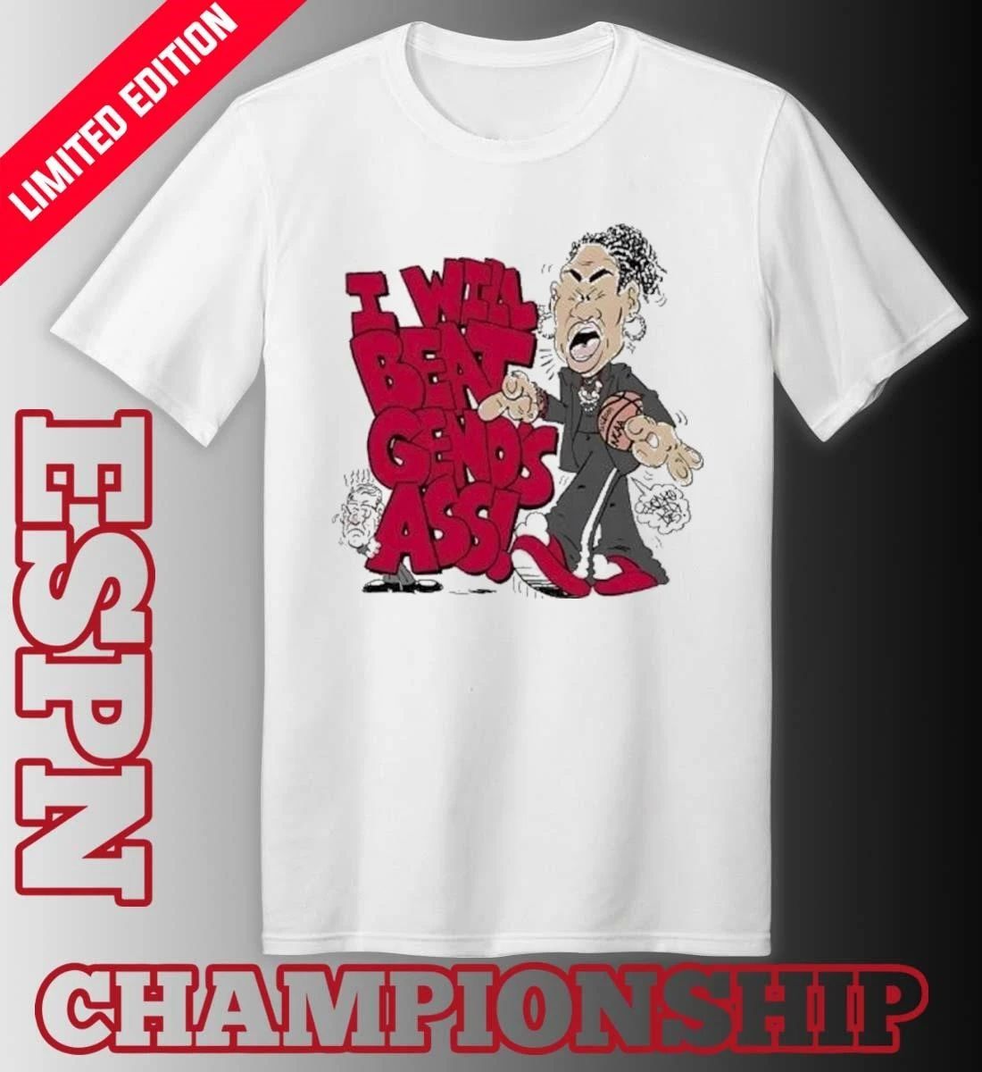 Dawn Staley I will beat Geno Auriemma ass caricature shirt