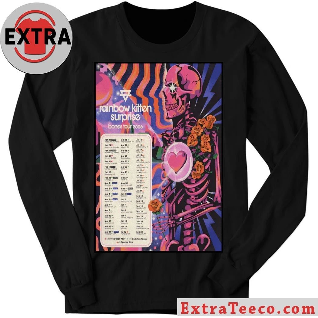 Original Poster Rainbow Kitten Surprise Tour Bones 2026 Shirt