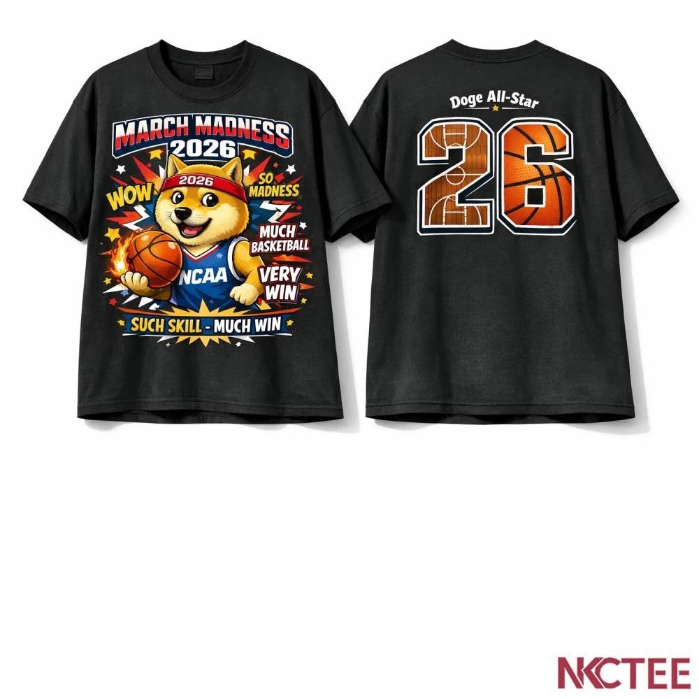 NKCtees Doge March Madness 2026 NCAA Basketball Meme Shirt – Much Wow Champion Tee