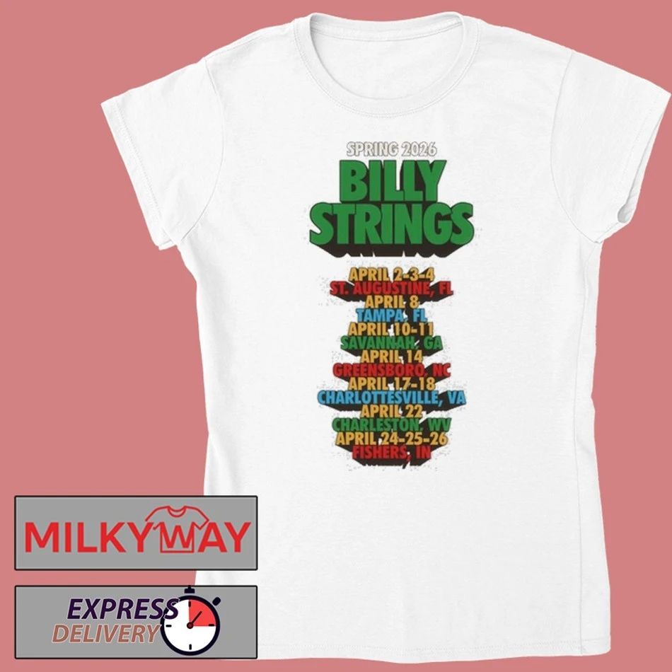 Billy Strings Funky Text Tee with Dates shirt