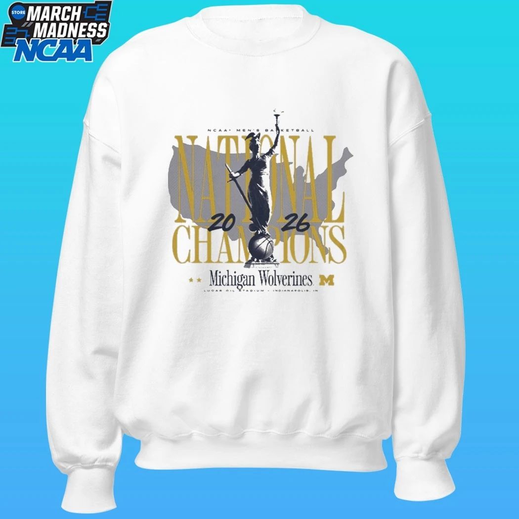 Michigan Wolverines NCAA Men’s Basketball National Champions 2026 Lucas Oil Stadium Indianapolis In Shirt