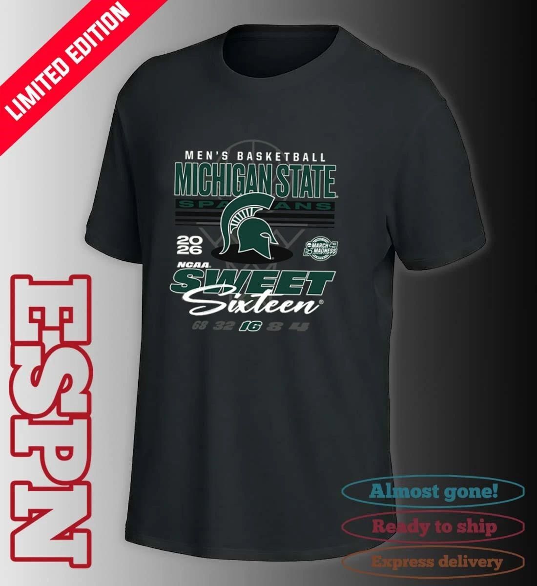 Michigan State Spartans 2026 NCAA March Madness Sweet 16 Bound Shirt