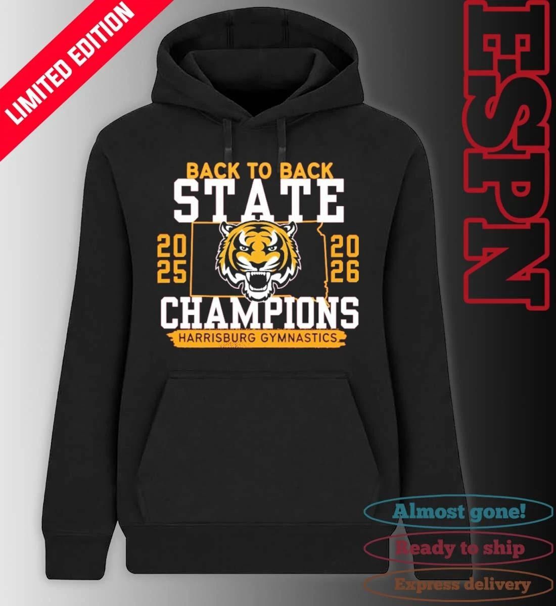 Harrisburg Gymnastics Back 2 Back State Champions Shirt