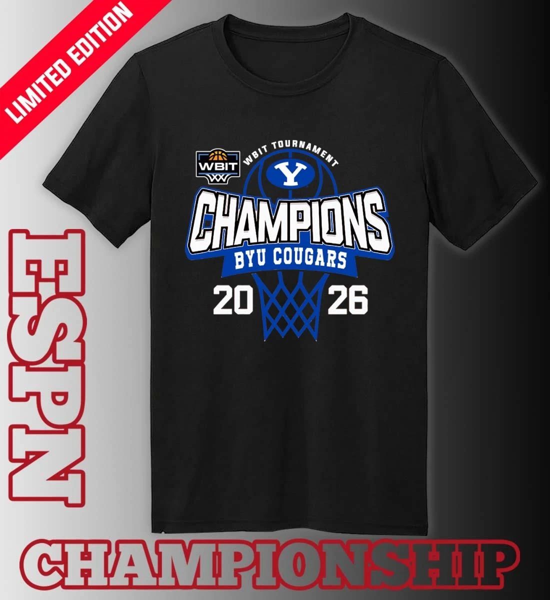 WBIT Tournament Champions 2026 BYU Cougars Basketball T-Shirt