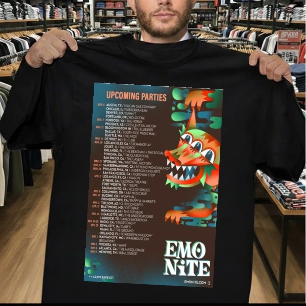 Emo Nite Upcoming Parties Tour 2026 Poster Shirt