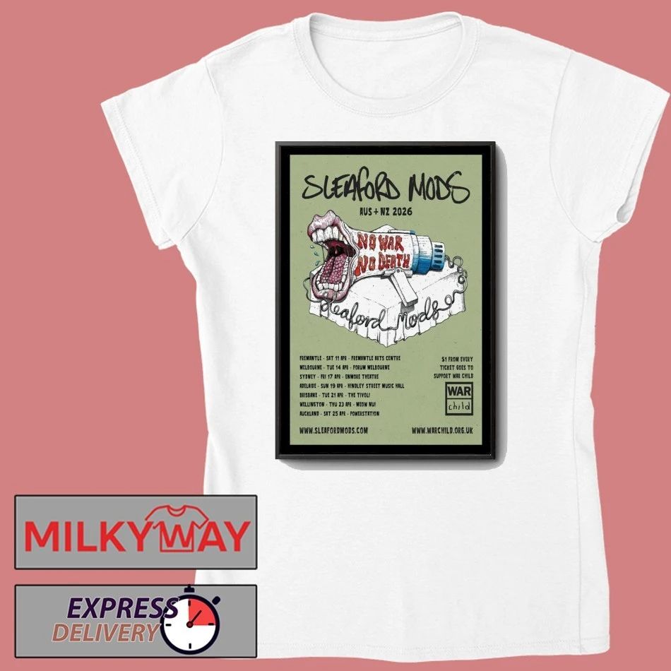 Sleaford Mods Tour Australia & New Zealand 2026 Poster shirt