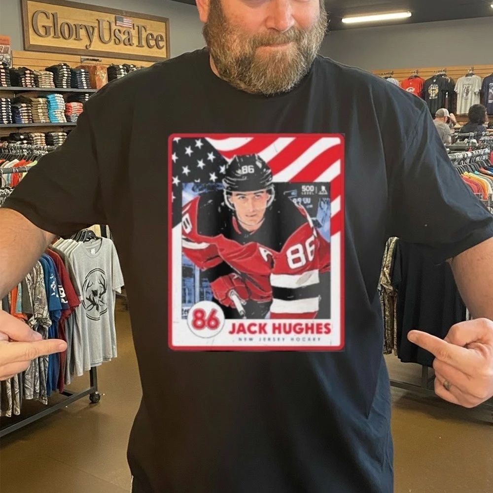 Jack Hughes New Jersey Hockey Usa Card Shirt