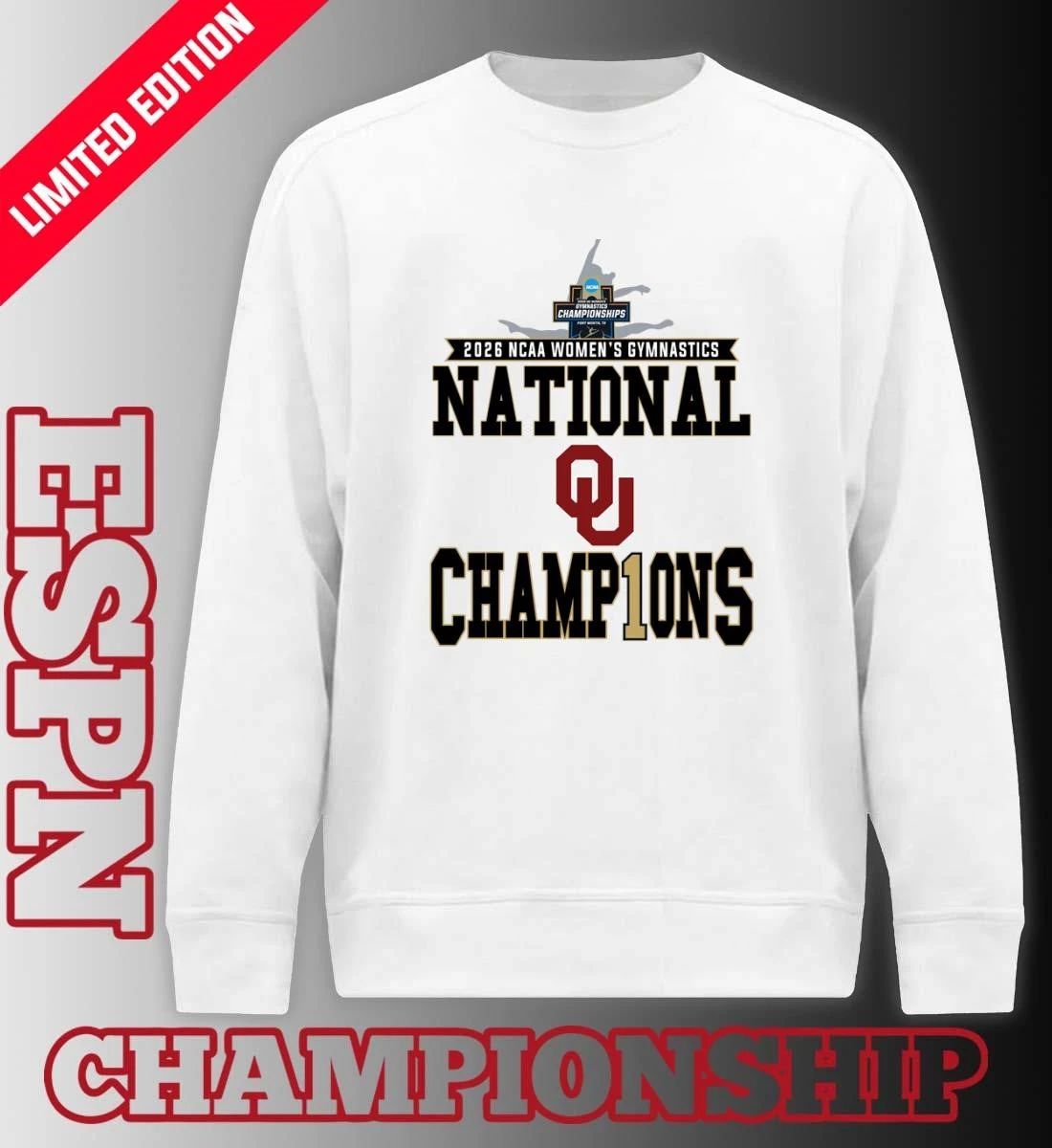 Oklahoma Women’s Gymnastics 2026 NCAA National Champions Locker Room T-Shirt