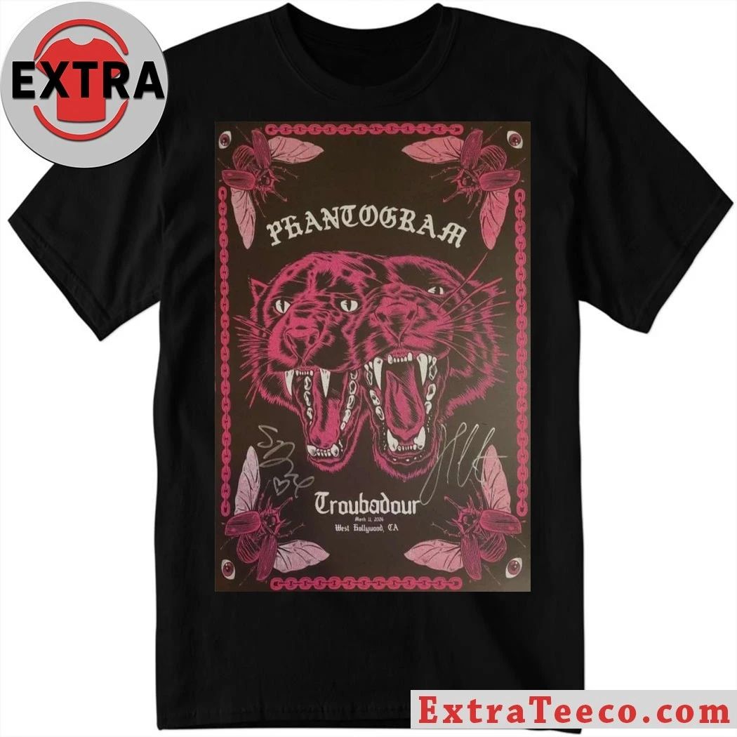 Phantogram 11 3 2026 West Hollywood Signed Poster Shirt