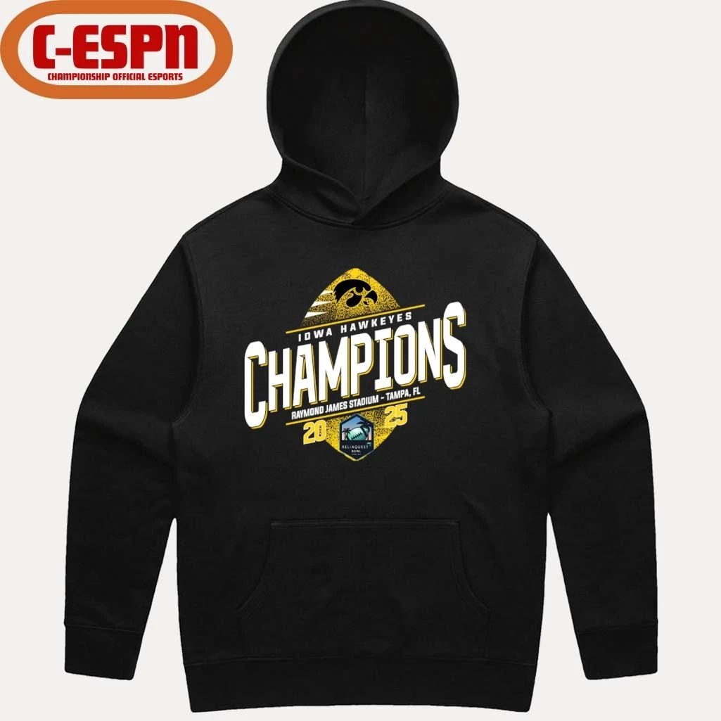 Iowa Hawkeyes Reliaquest Bowl Champions T-Shirt