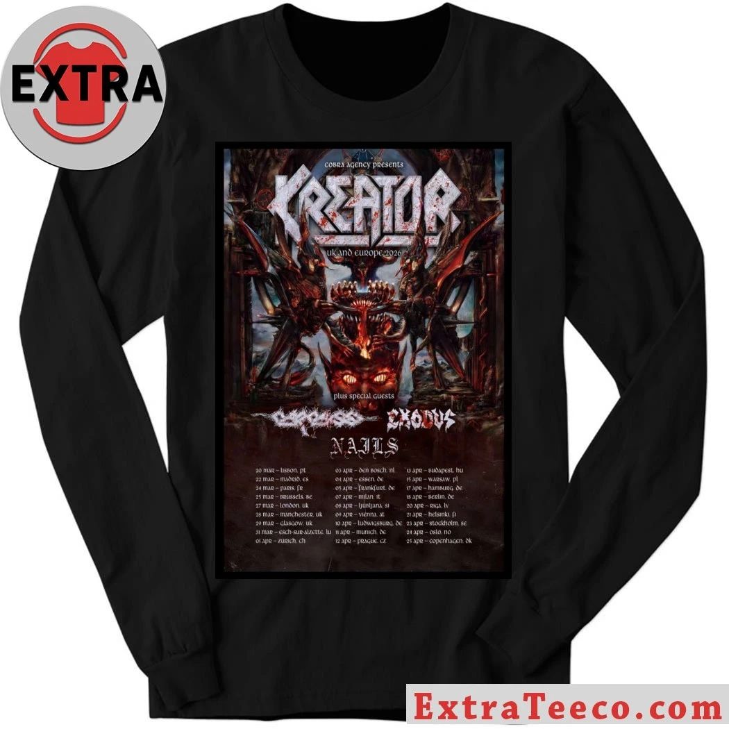 Kreator UK And EU 2026 Tour Poster Shirt