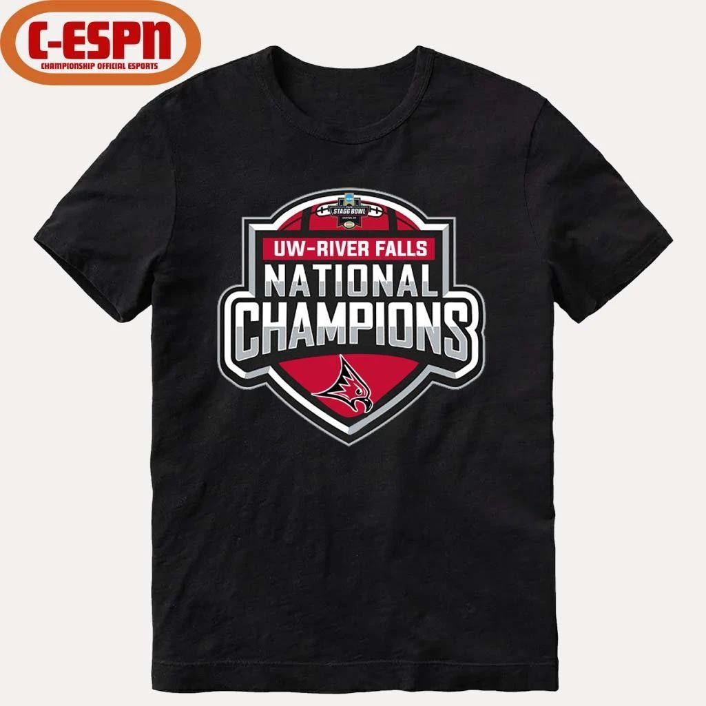 UW-River Falls Falcons 2025-26 DIII Football National Champions Logo T-Shirt
