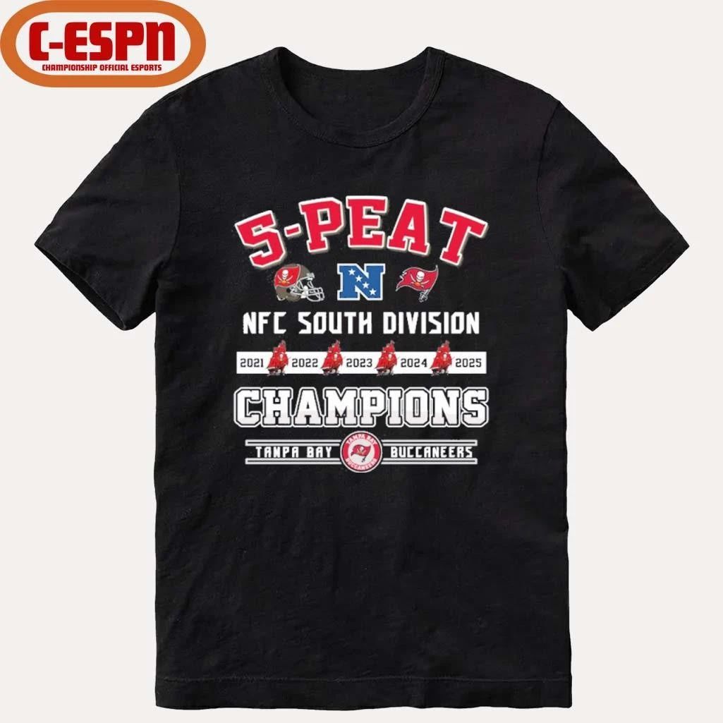 5 Peat NFC South Champions Tampa Bay Buccaneers Shirt