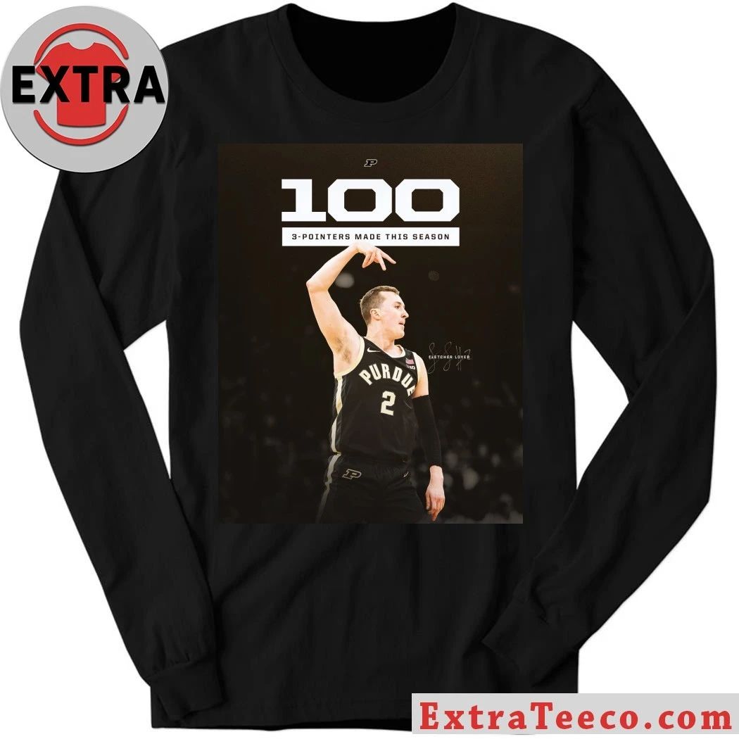 Fletcher Loyer of the Purdue Boilermakers basketball team has officially reached 100 successful three-point shots Shirt