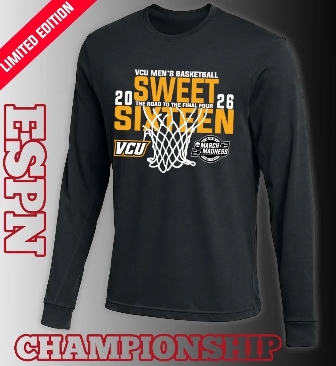 VCU Men’s Basketball 2026 Sweet Sixteen The Road To The Final Four Shirt