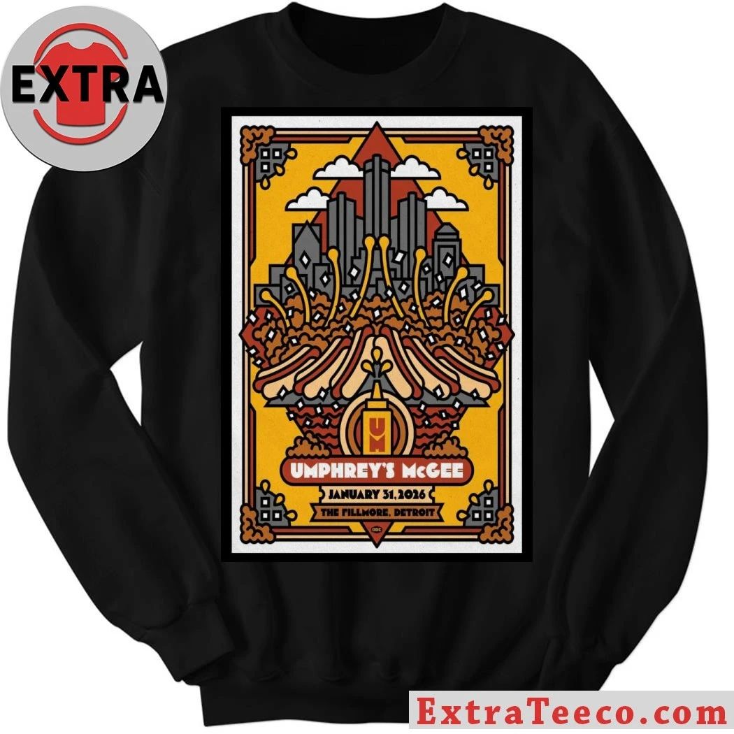 Umphrey’s McGee The Fillmore Detroit January 31 2026 Concert Poster T-Shirt