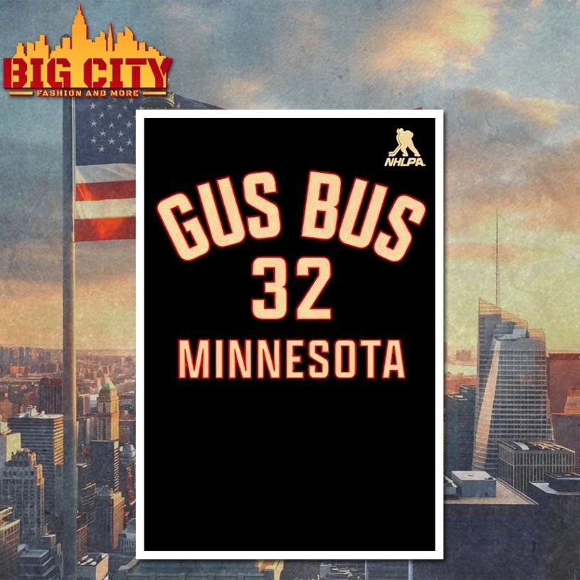 Filip Gustavsson Minnesota Gus Bus Name & Number t-shirt