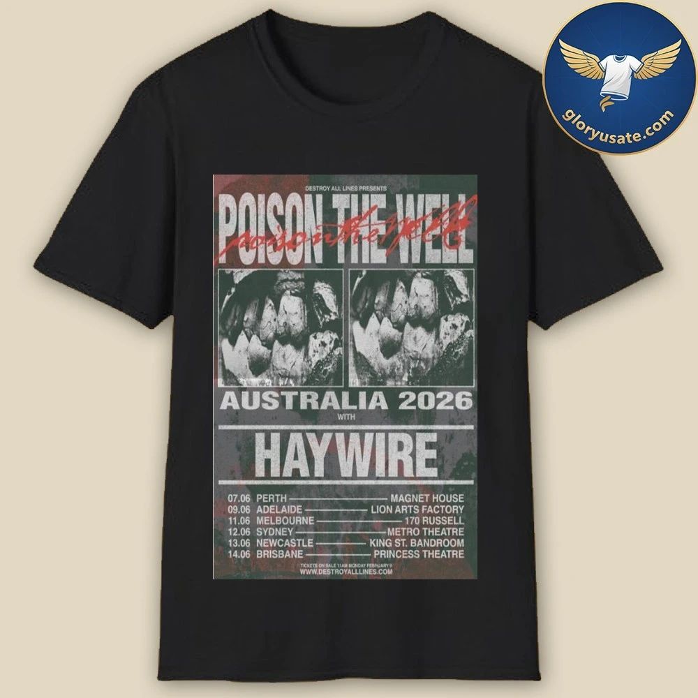 Poison The Well Australia 2026 Poster Shirt