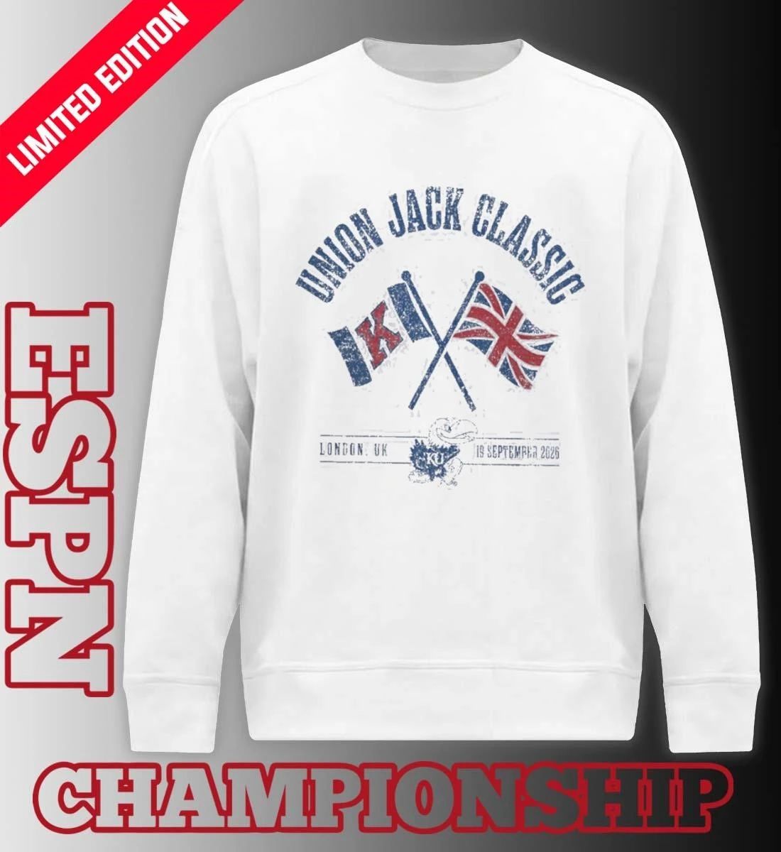 University Of Kansas Football 2026 London Union Jack Classic Bound Shirt