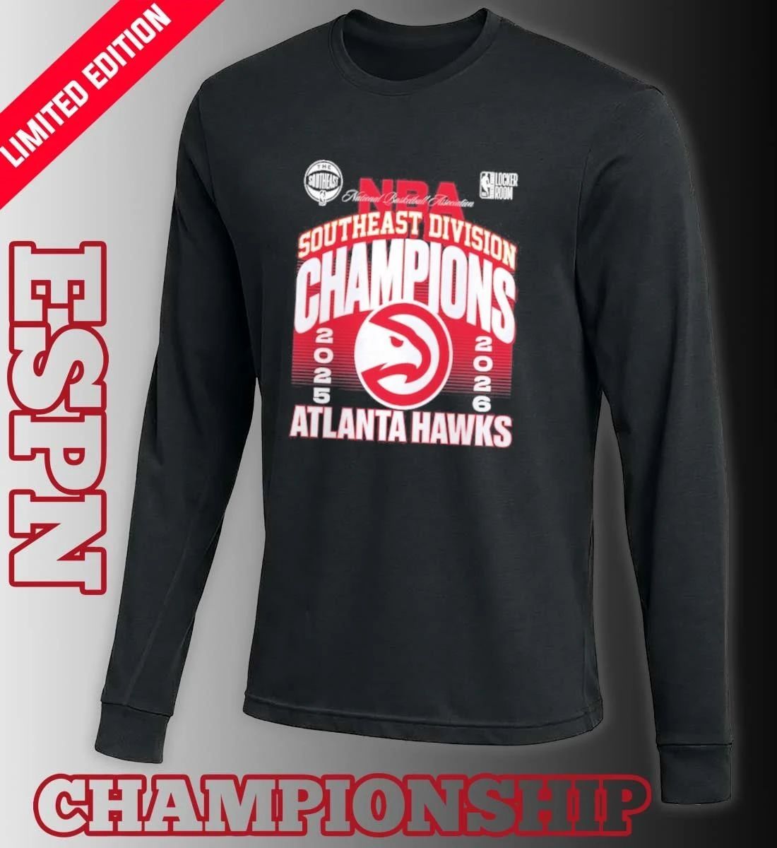 NBA Atlanta Hawks 2026 Southeast Division Champions Locker Room T-Shirt