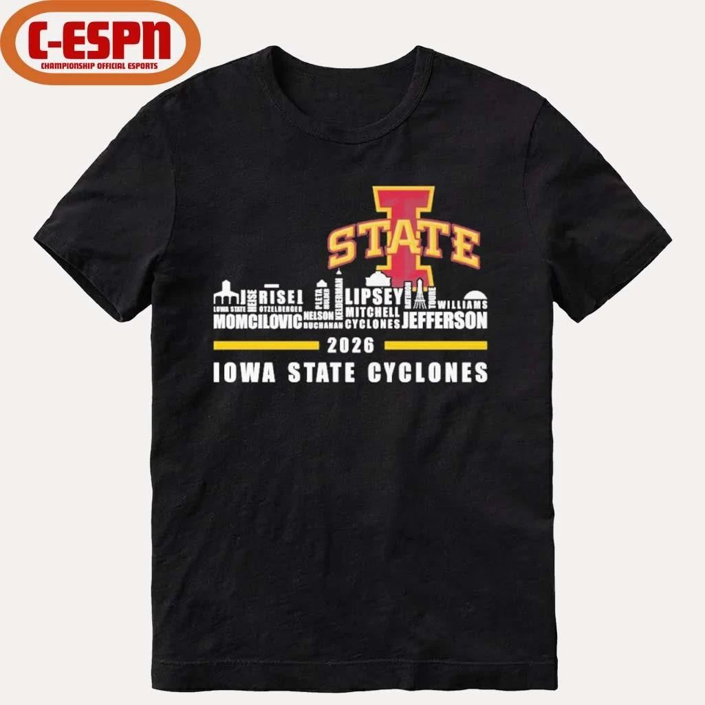 Iowa Skyline 2026 Iowa State Cyclones Players Name Shirt