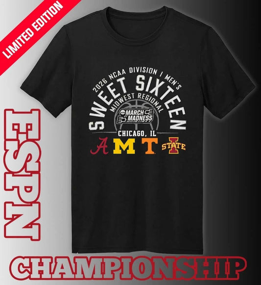 2026 NCAA DI Men’s Basketball Sweet 16 Midwest Regional – Chicago, IL T-Shirt