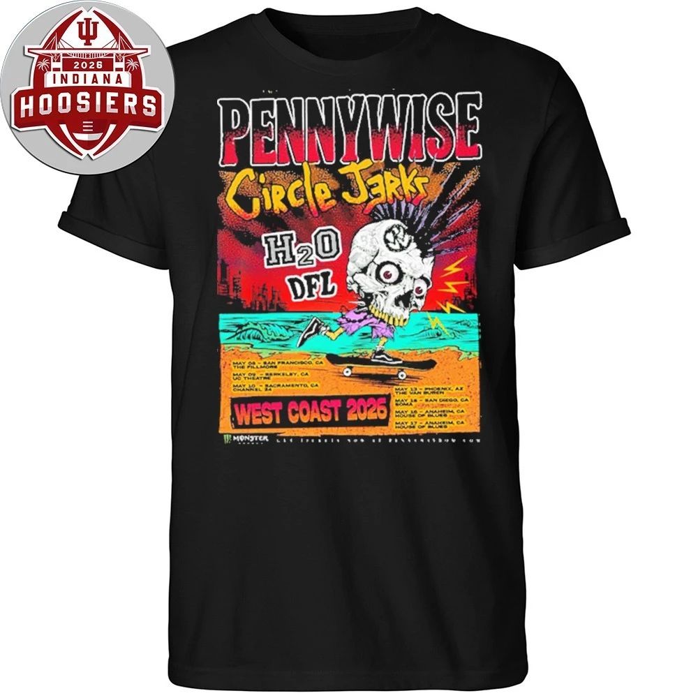 Pennywise And Circle Jerks With H20 And Dfl West Coast 2026 Poster T-Shirt