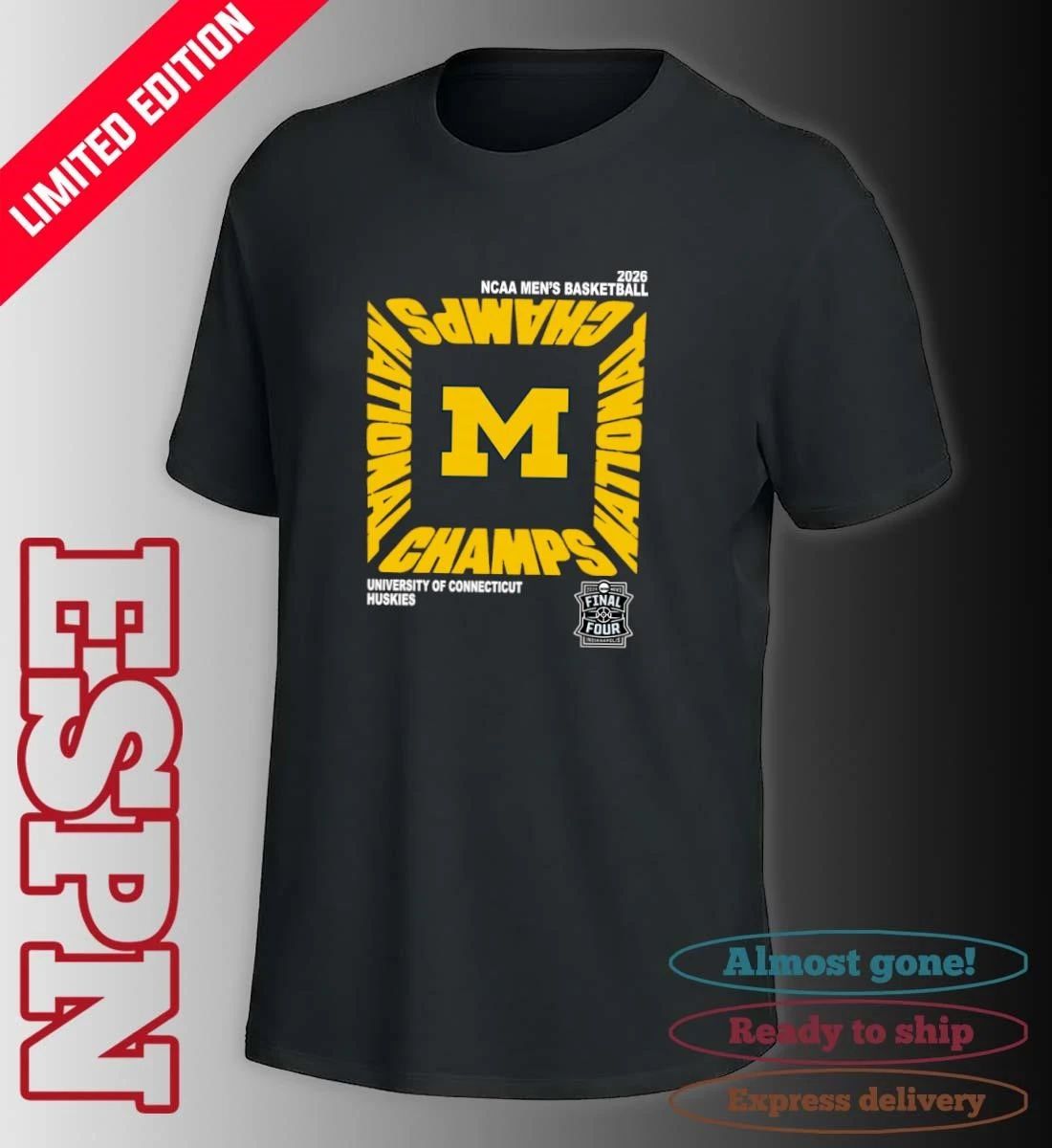 Michigan Wolverines NCAA DI Women’s Basketball National Champions Square Celebration T-Shirt