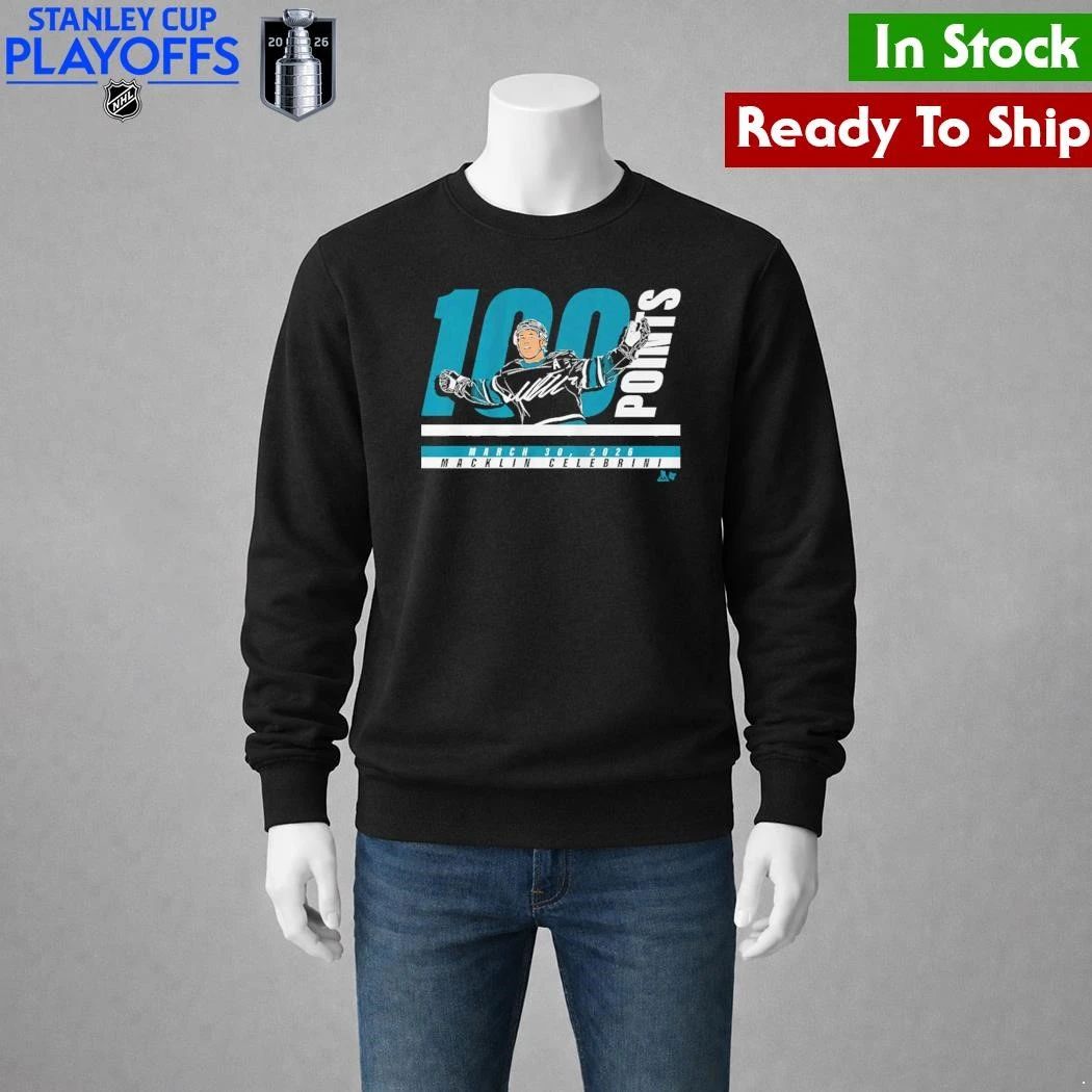 Macklin Celebrini 100 Points Shirt