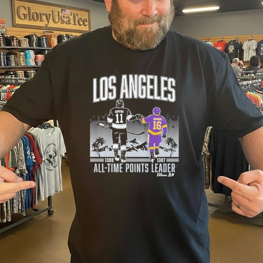 Anze Kopitar and Marcel Dionne Los Angeles All-Time Points Leader Shirt