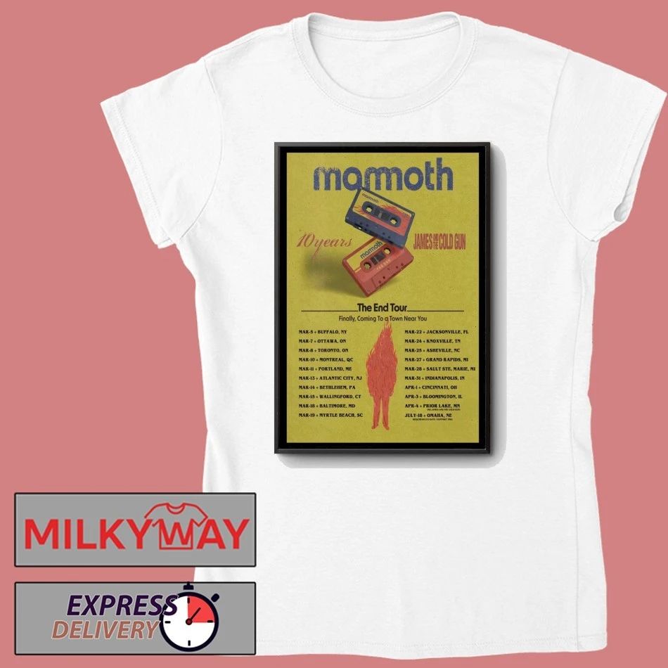 Poster Mamoth 10 Years The End Tour 2026 shirt