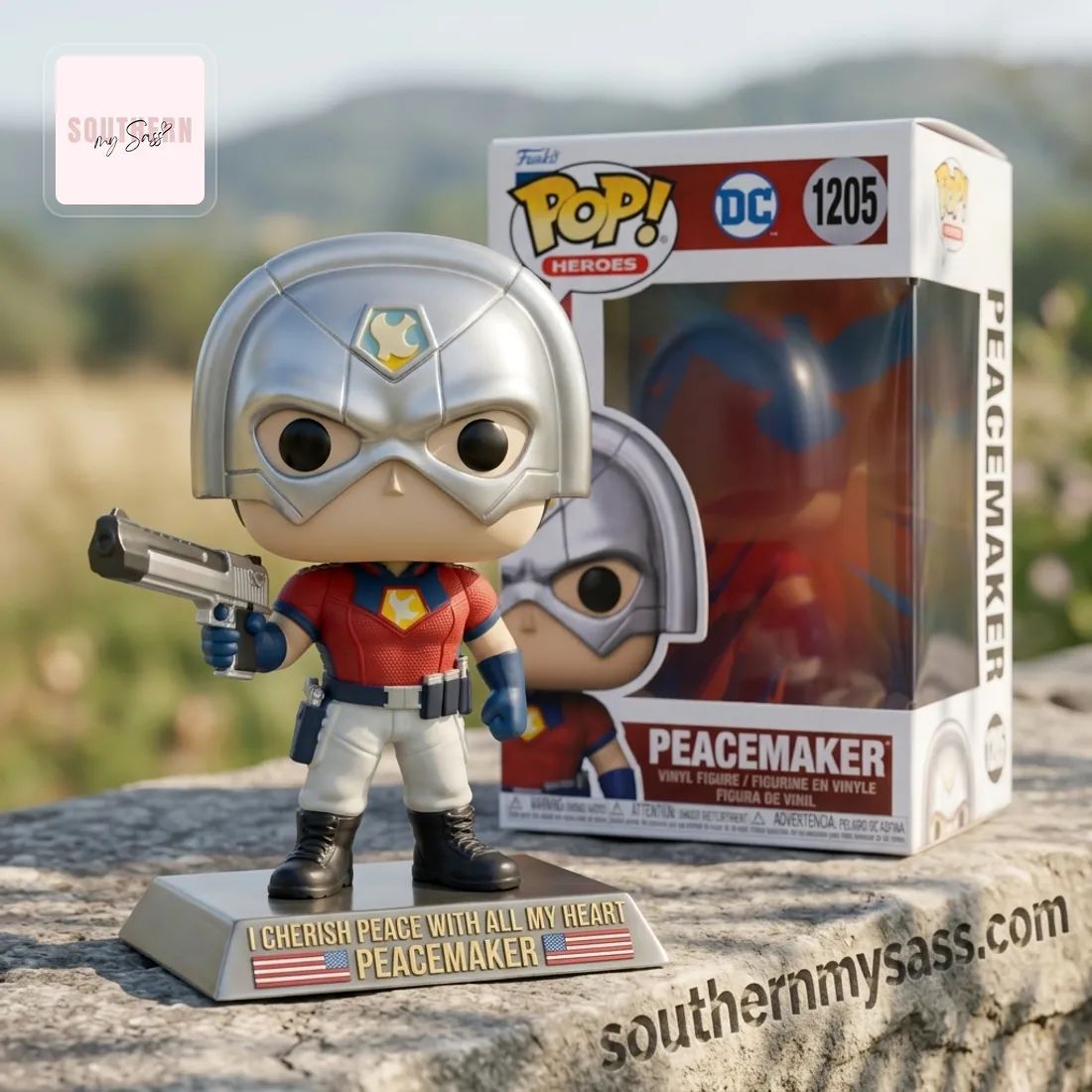 DC Heroes Peacemaker with Helmet and Pistol Funko Pop Figure Doll