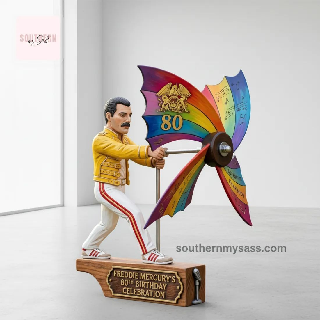 Freddie Mercury 80th Birthday Celebration Rainbow Wind Spinner