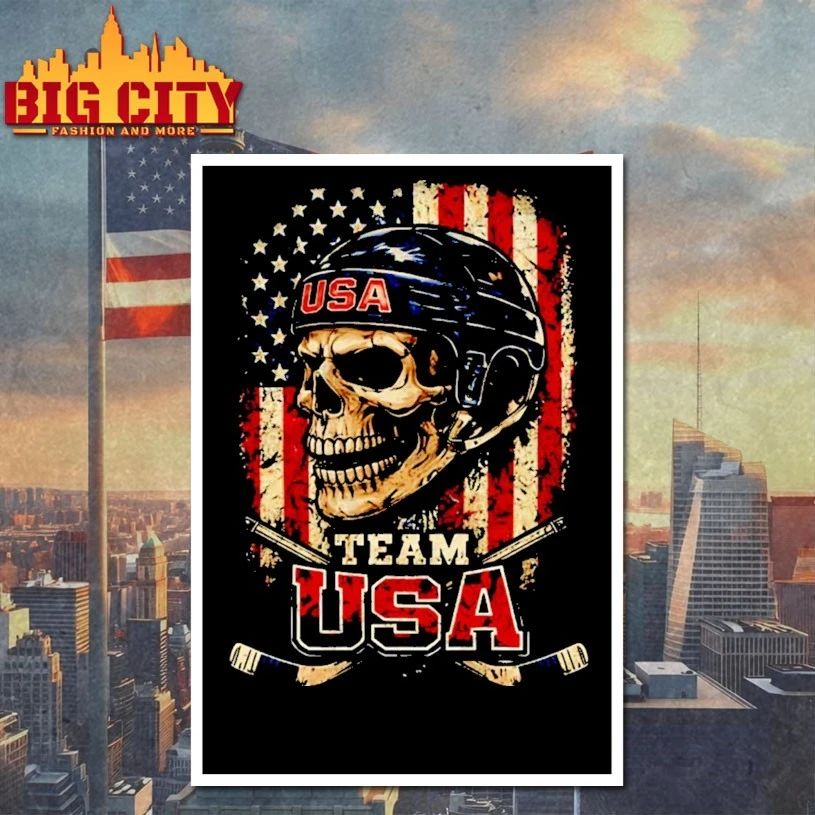 Skull Usa Hockey olympic 2026 T-shirt