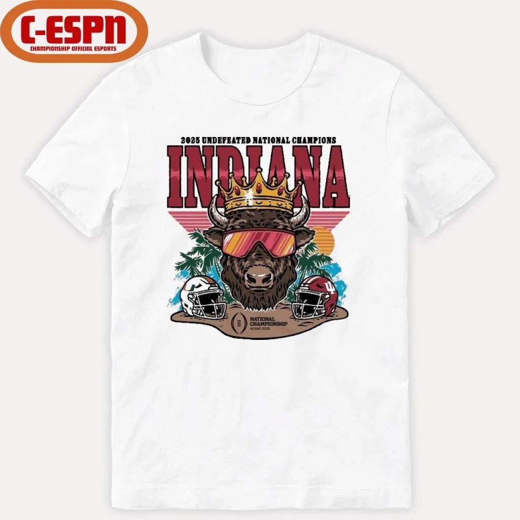 Indiana University Hoosiers Football 2025 Undefeated National Champions Bison Crown Shirt