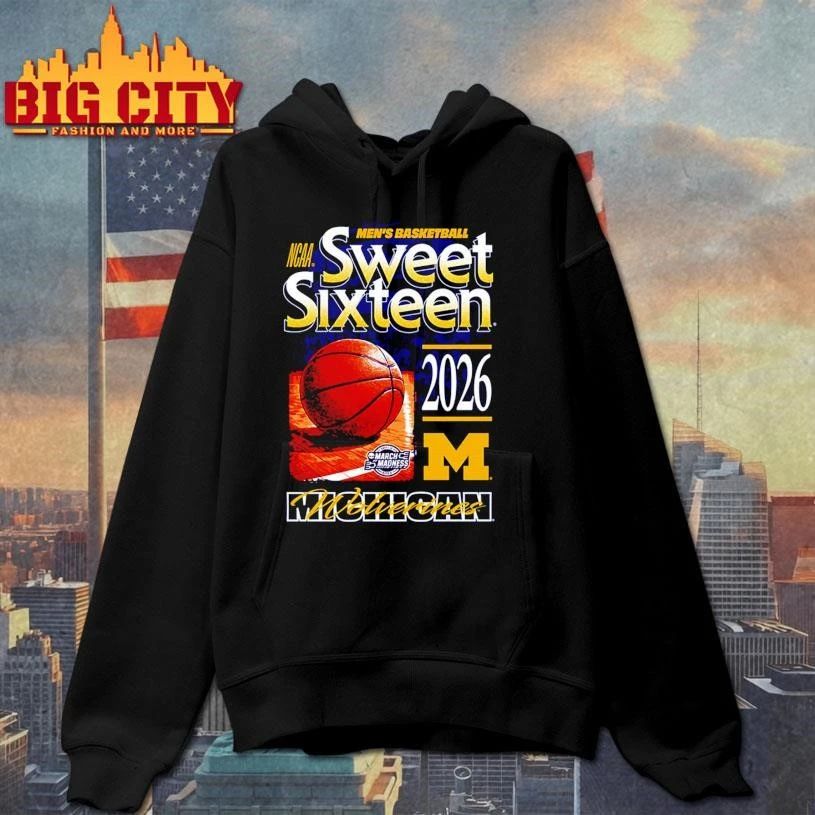 Michigan Wolverines Something Inked 2026 NCAA March Madness Sweet 16 College Basketball Shirt