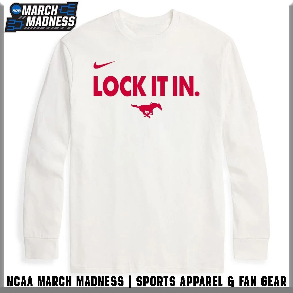 SMU Mustangs Men’s Basketball Lock It In 2026 T-Shirt
