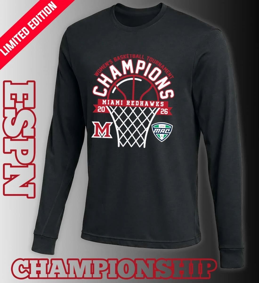 MAC Women’s Basketball Tournament Champions 2026 Miami Redhawks T-Shirt